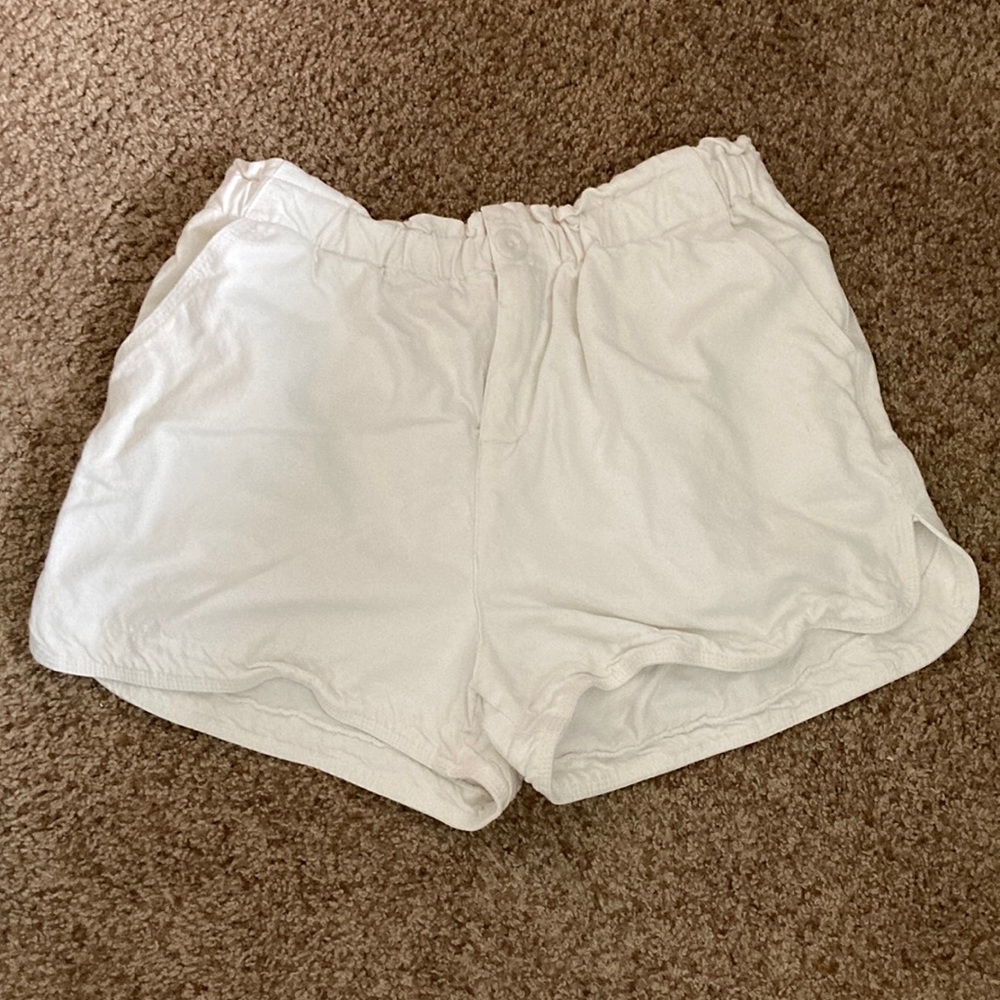 White jean shorts